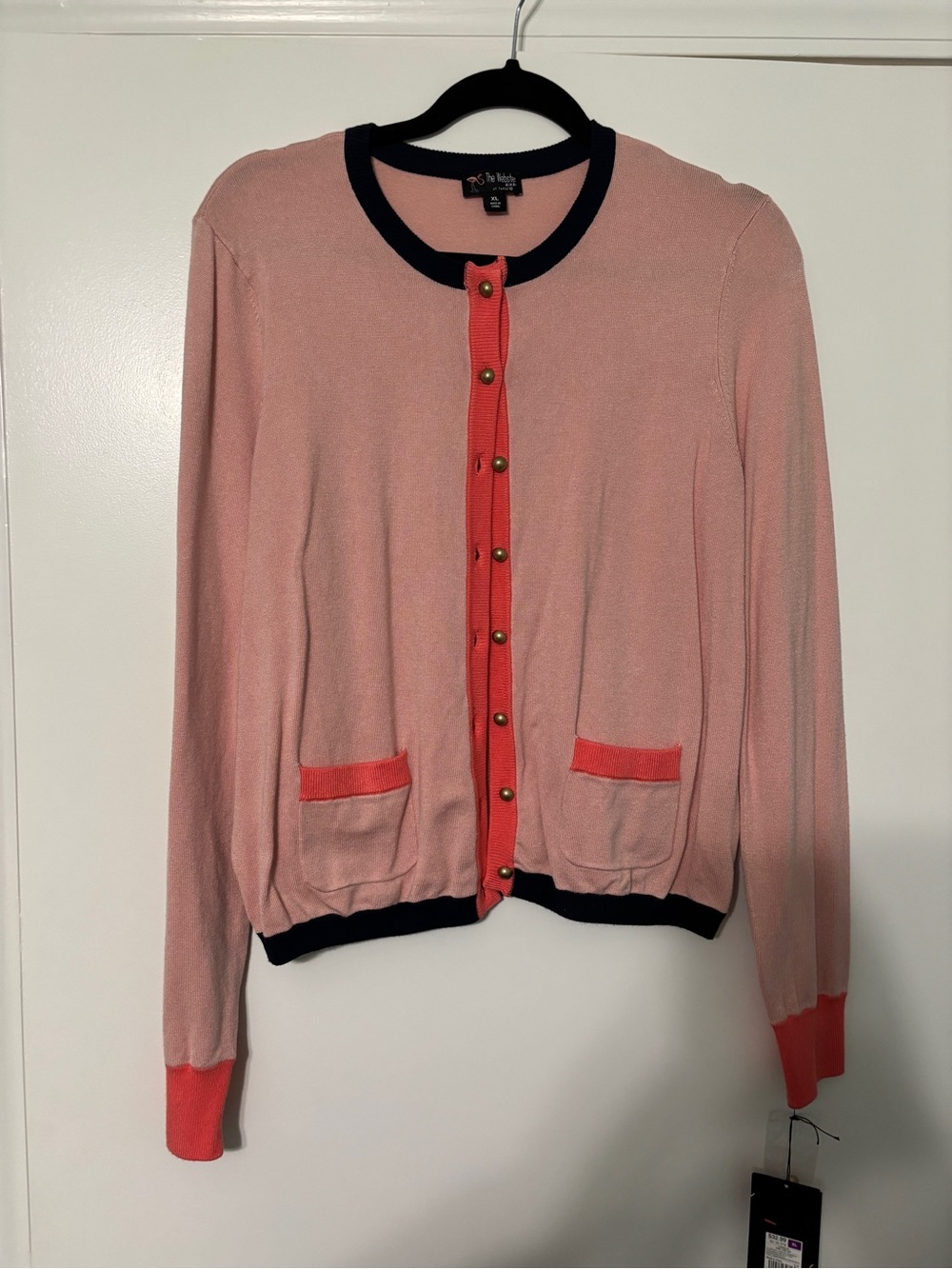 The Webster for Target Pink Colorblock Button Cardigan